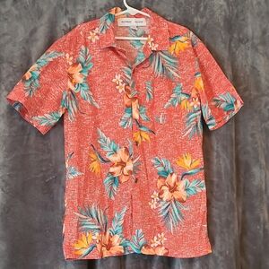 Old Navy Tropical Floral Red Shirt